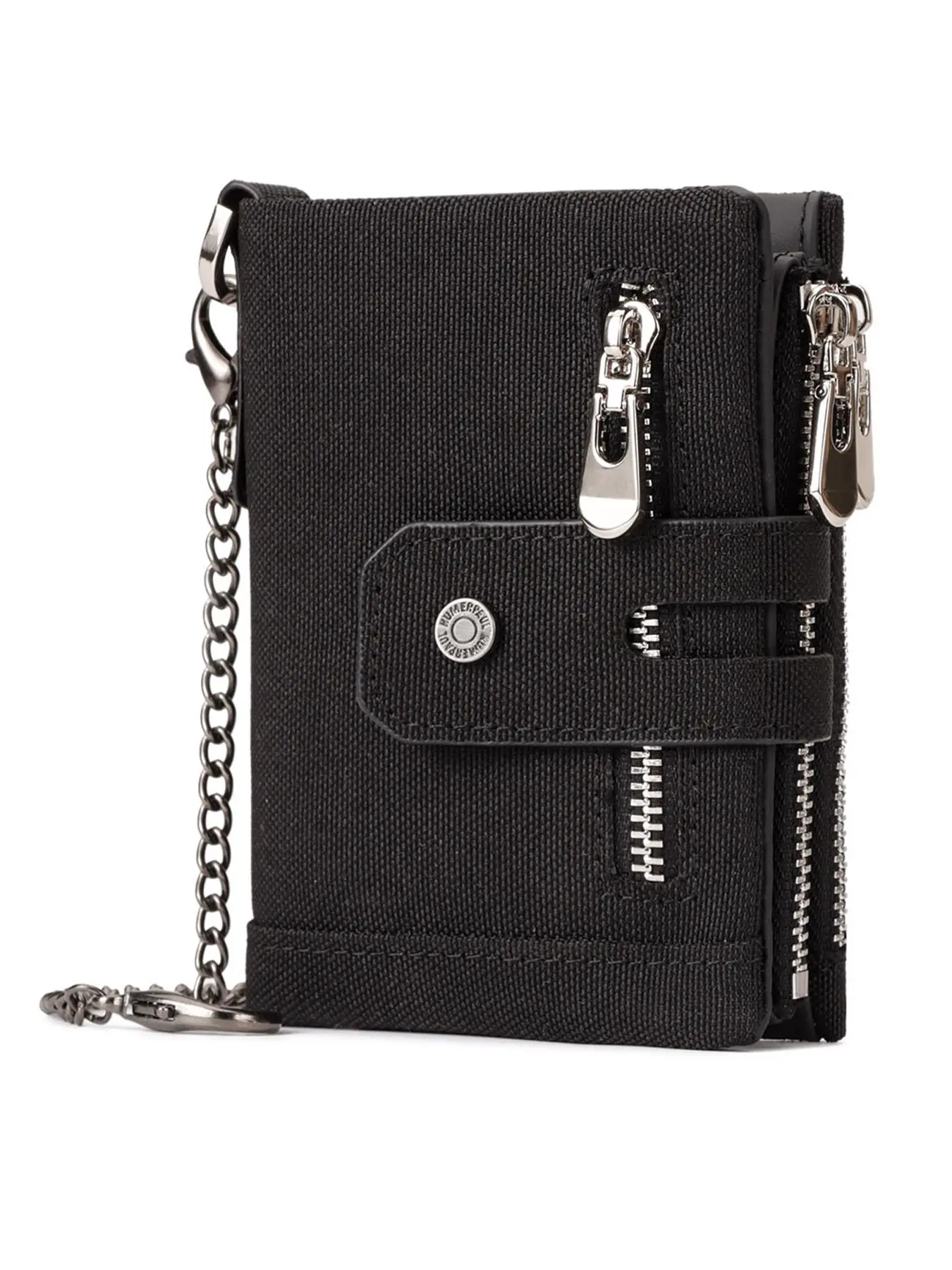 Men's Camo Pattern Zipper Wallet with Chain, Casual High-capacity Card Holder, Multi-functional Wallet for Men