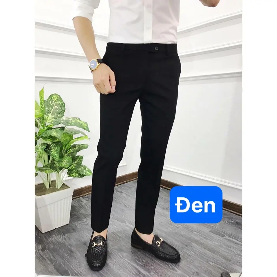 quần âu chất liệu vải tăm lì co giãn tốt Form Slim Fit