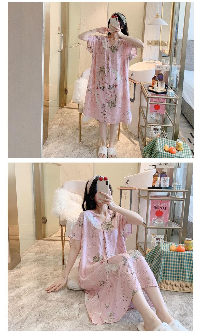 Product Introduction of Váy Ngủ Cotton Và Lụa, Dành Cho Nữ, K42, Hàng Mới Về Mùa Hè, Ngắn Tay, Đồ Ngủ In Hình Hoạt Hình, Phong Cách Hàn Quốc, Cỡ Lớn, Dáng Rộng Vừa Vặn, Đồ Mặc Ở Nhà Bằng Lụa Cotton, Hợp Xu hướng 17