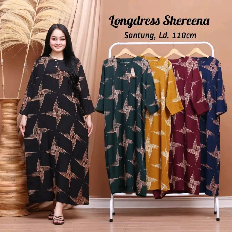 100 RB ISI 3 PCS LONGDRES CABUTAN BUSUI kancing depan Dress Wanita Kancing Panjang 5