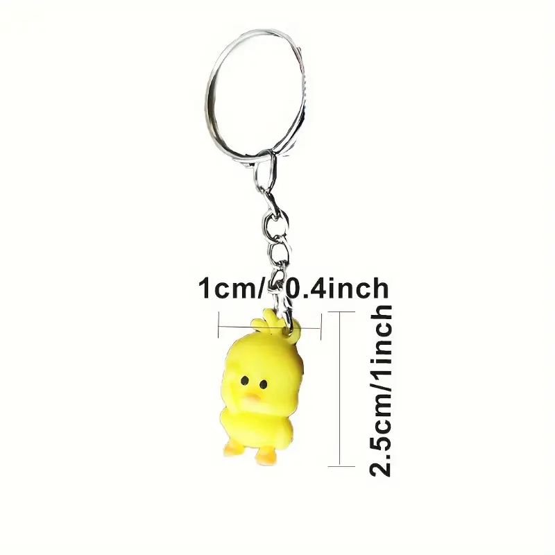 Dancing Yellow Duck Keychain - Creative PVC Doll Charm for Phones & Party Favors 0