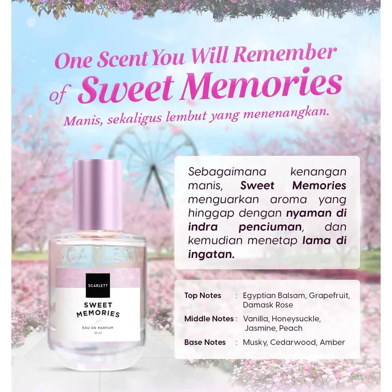 Scarlett Whitening Eau De Parfum Sweet Memories 30ml Perfume Wangi Wanita 4