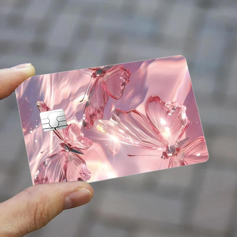 Butterfly Pattern Card Skin Sticker, Removable Self Adhesive Card Decorative Sticker, Suitable for Credit Card, Bank Card, Savings Card, Bus Card 2