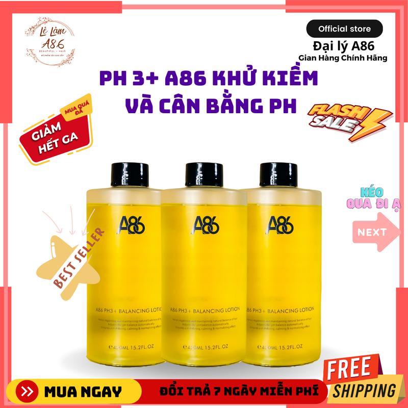  PH 3+ A86 KHỬ KIỀM VÀ CÂN BẰNG PH - Bổ sung Vitamin và Protein - Hàn gắng liên kết bên trong sợi – Chăm Sóc Tóc Nam Nữ  Women - Dung tích 450ml 