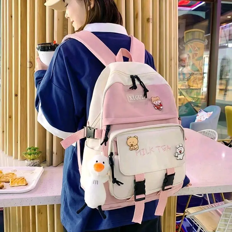 NF Milk tea - Ransel tas punggung backpack korean style tanpa gantungan 6