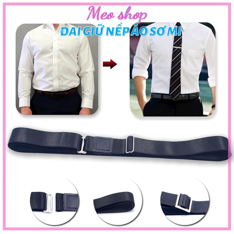 Đai giữ áo sơ mi thẳng khi sơ vin đóng thùng shirt stay - dây nịt thít áo sơ mi co giãn cho nam nữ Meo shop