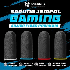 Sarung Jempol Gaming Serat Silver Polos Ultra Responsif & Anti Slip