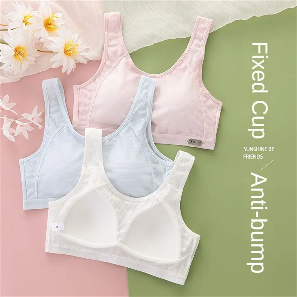 Summer Mesh Seamless Sports Bra For Middle School Students, Junior And Senior High School Students, Light And Breathable Comfortable New Style Girls Vest