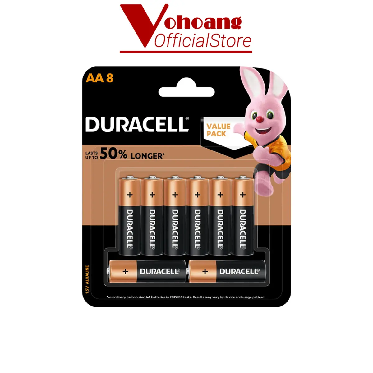 Duracell Vỉ 8 viên pin dung lượng cao AA Coppertop Alkaline