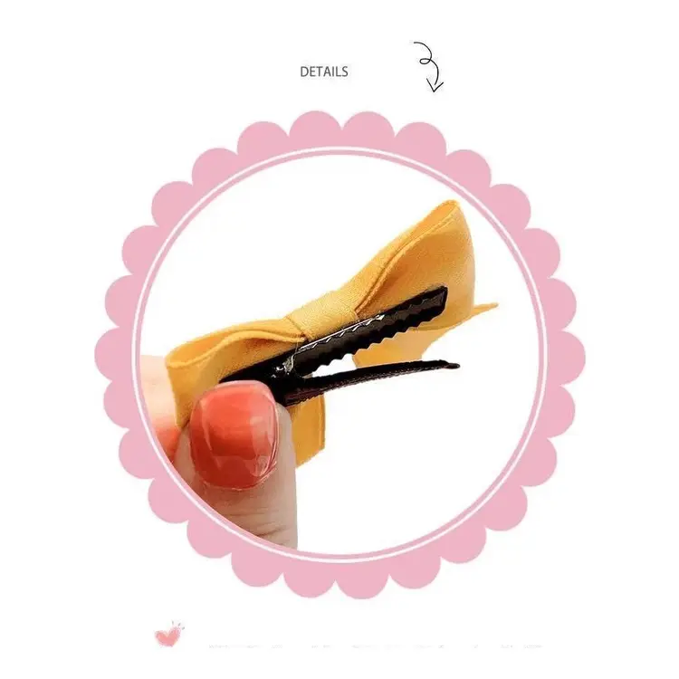 Set 2 kẹp tóc nơ màu trơn đơn giản xinh xắn giá rẻ K87 1