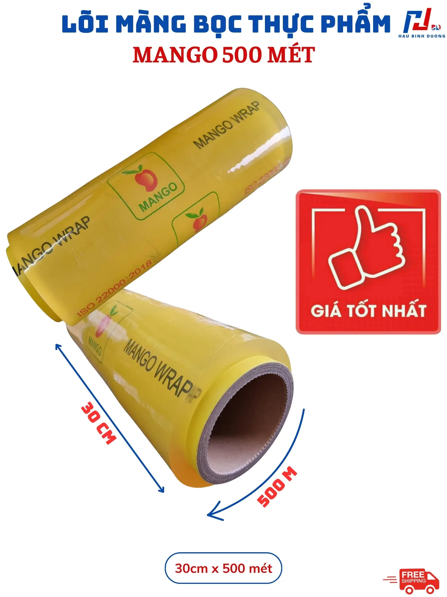 Cuộn lõi màng bọc thực phẩm 500mét MANGO