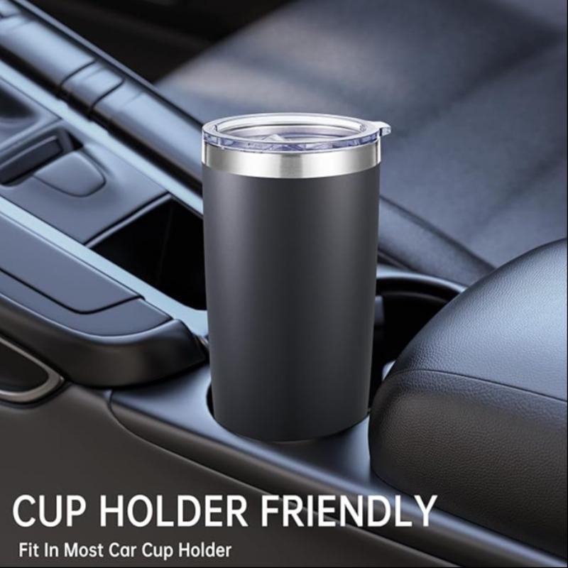 20oz Vacuum Flask, Large Capacity Stainless Steel Insulated Coffee Cup, Portable Travel Coffee Cup with Lid, Drinking Cup for Home Office, Drinkware 5