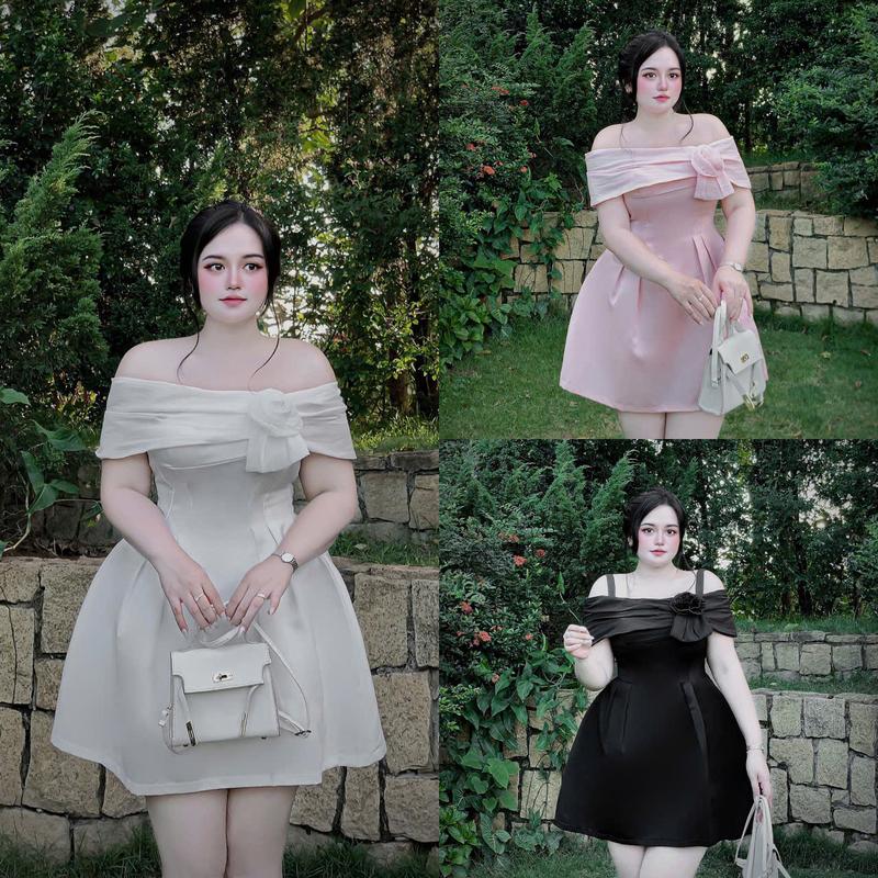 Product Introduction of ĐẦM ĐI TIỆC TAFTA TRỄ VAI KẾT HOA BIGSIZE 55KG - 90KG [ D002 ] Nữ Voan Women Dress 7