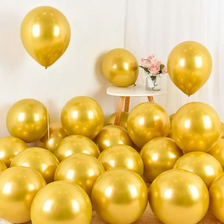Set 50 quả bong bóng tròn siêu nhũ mạ crom (10 inch) trang trí tiệc sinh nhật siêu đẹp - Gooddecors Gooddecors