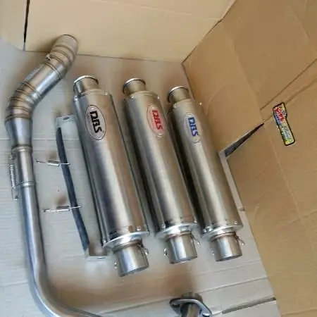 Knalpot Racing DBS Bulat Foto Getgit Satria FU Karbu Satria F untuk Motorcycle dengan Diameter Leher 50mm Tabung 2