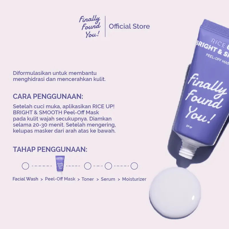 [SUPER BRAND FESTIVAL] Finally Found You! BUNDLE 2PCS: RICE + MANDELIC + NIACINAMIDE Brightening Powder Mask 50gr + RICE UP! Bright & Smooth Peel Off Mask 50gr 5