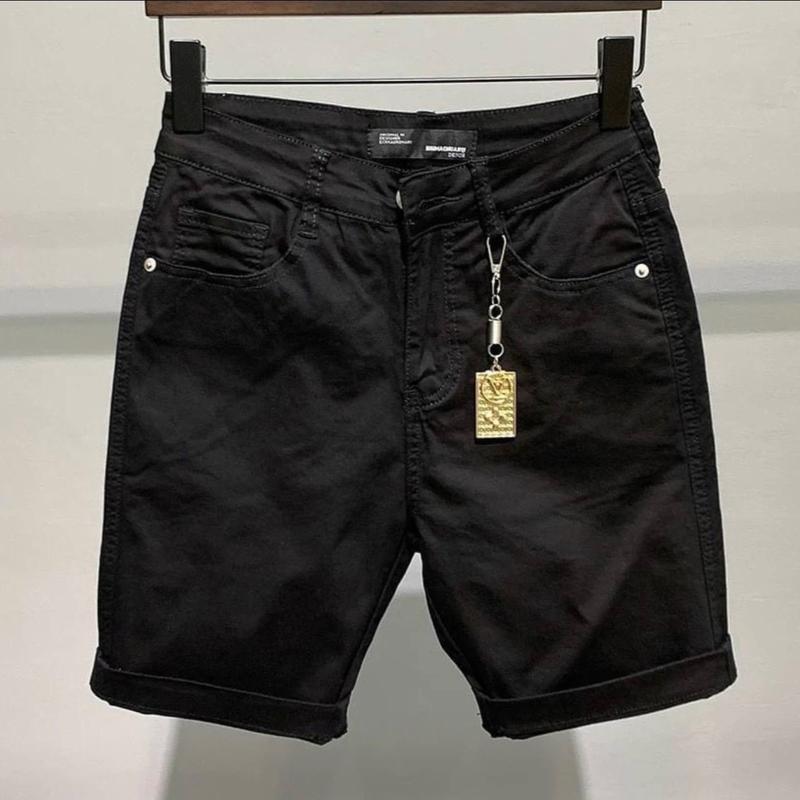 Mã Short Jean Trơn Cao Cấp Trắng- Đen. Menswear Cotton Quần Có Túi  Màu Trắng 1