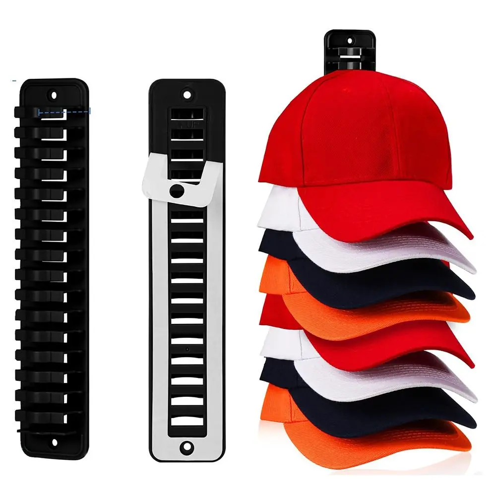 Sundries Storage Hat Organizer Durable Plastic Space Saving Adhesive Hat Hooks for Door Closet Closet Cap Rack Baseball Caps Organizer