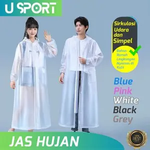 Jas Hujan EVA /Jas Hujan Pria Dan Wanita Teble Style Korea 150g [USPORT] jas  hujan motowolf 𝙼 travelling eva-abu-abu Raincoat Waterproof