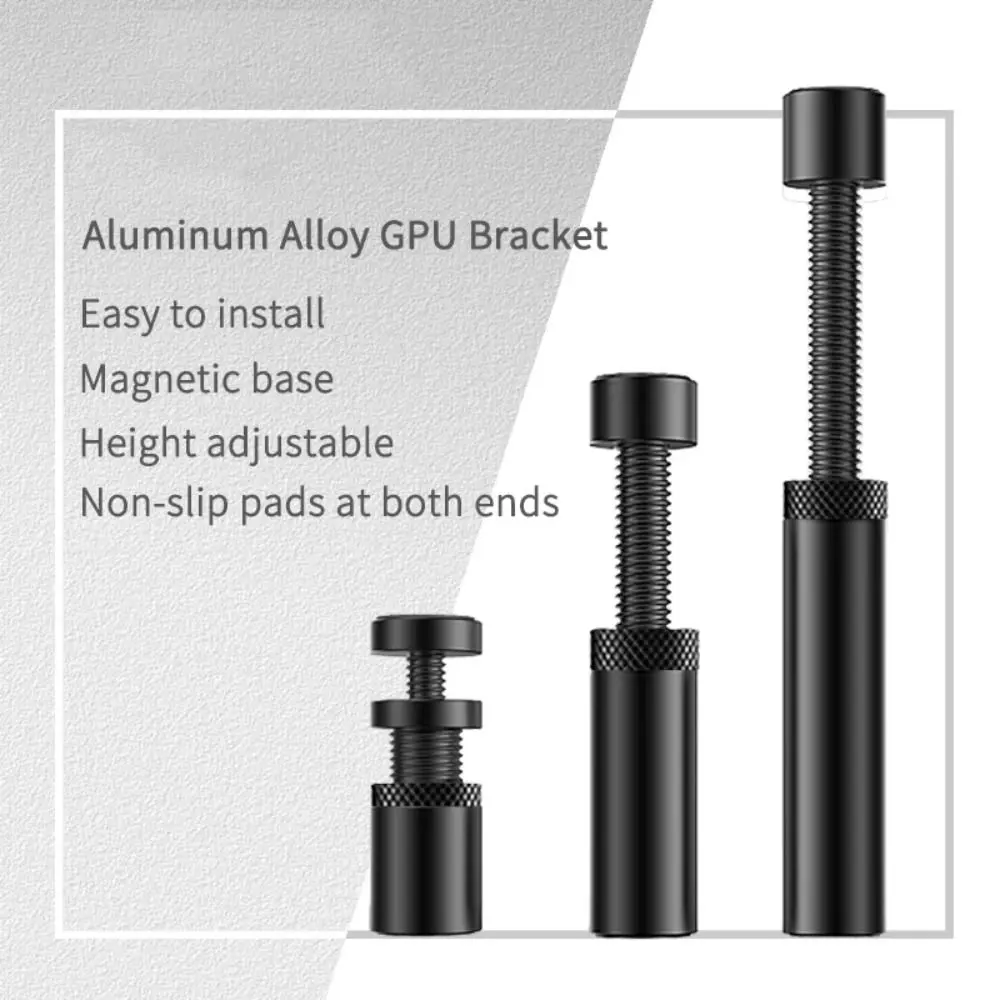 Graphics Card Stand Aluminum Alloy Graphics Card GPU Holder Jack Shape Fixed Video Card Holder Adjustable Rotating Graphics Card Magnetic Bracket Computer Case