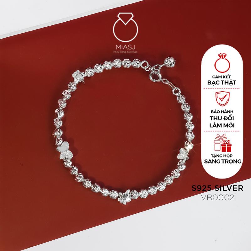 Vòng tay bi nữ Bạc Ý S925 cao cấp VB0002,VB0003 | MiA Trang sức bạc