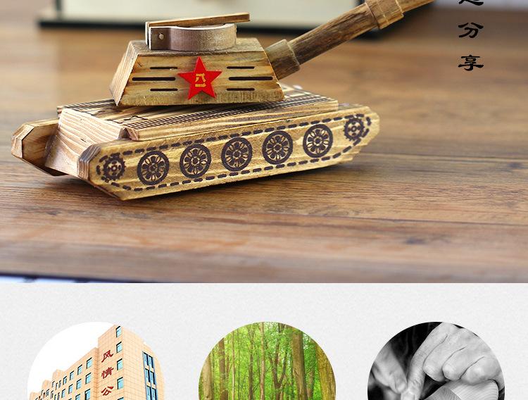 Product Introduction of 【Wooden tank】Simulation Military Model Tank Crafts Wooden Toys 1