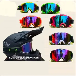kaca mata cross / goggle inko yellow pelangi rainbow / gogle kross Kaca mata helm Cross Helm Motor Cross kaca helm cross