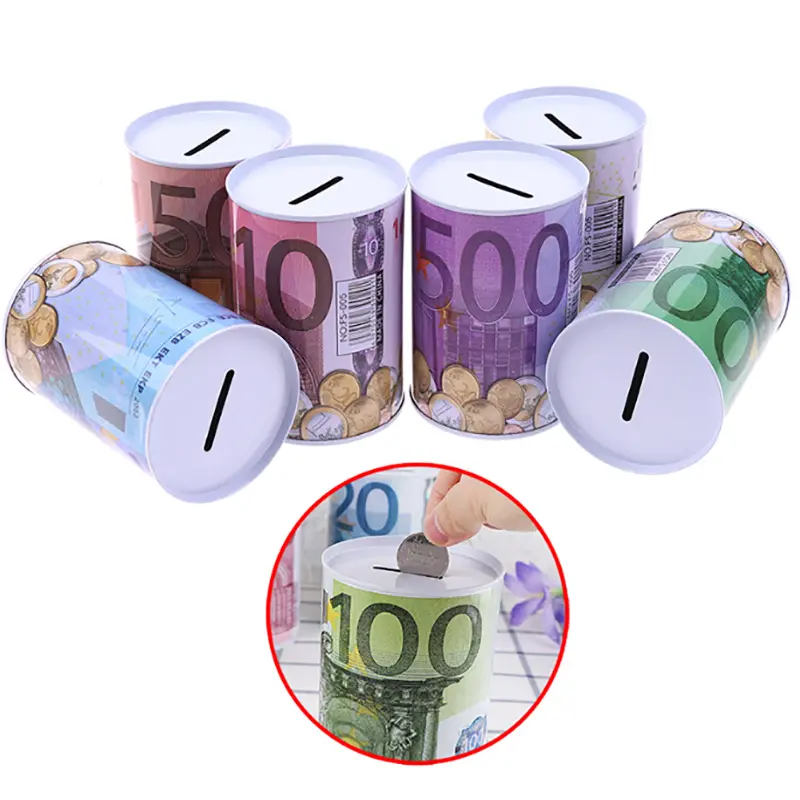 Kotak wang Euro Dollar, silinder selamat, piggy bank, bank syiling, peti deposit
