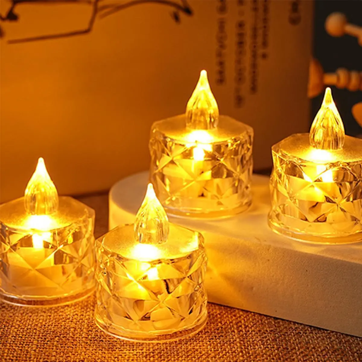 Flameless Candle Lights, LED Lights, Table Decorations, Flameless Candles, Transparent Small Tealights, Birthday Proposals, Create Atmosphere, Smokeless Candles, Tea Lights