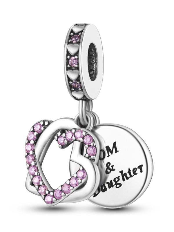 Heart Shaped Rhinestone Decorated Dangle Charm, Diy Jewelry Making Supplies for Necklace and Bracelet, Fashion Accessories for Women & Girls for Holiday Engagement Gift 0