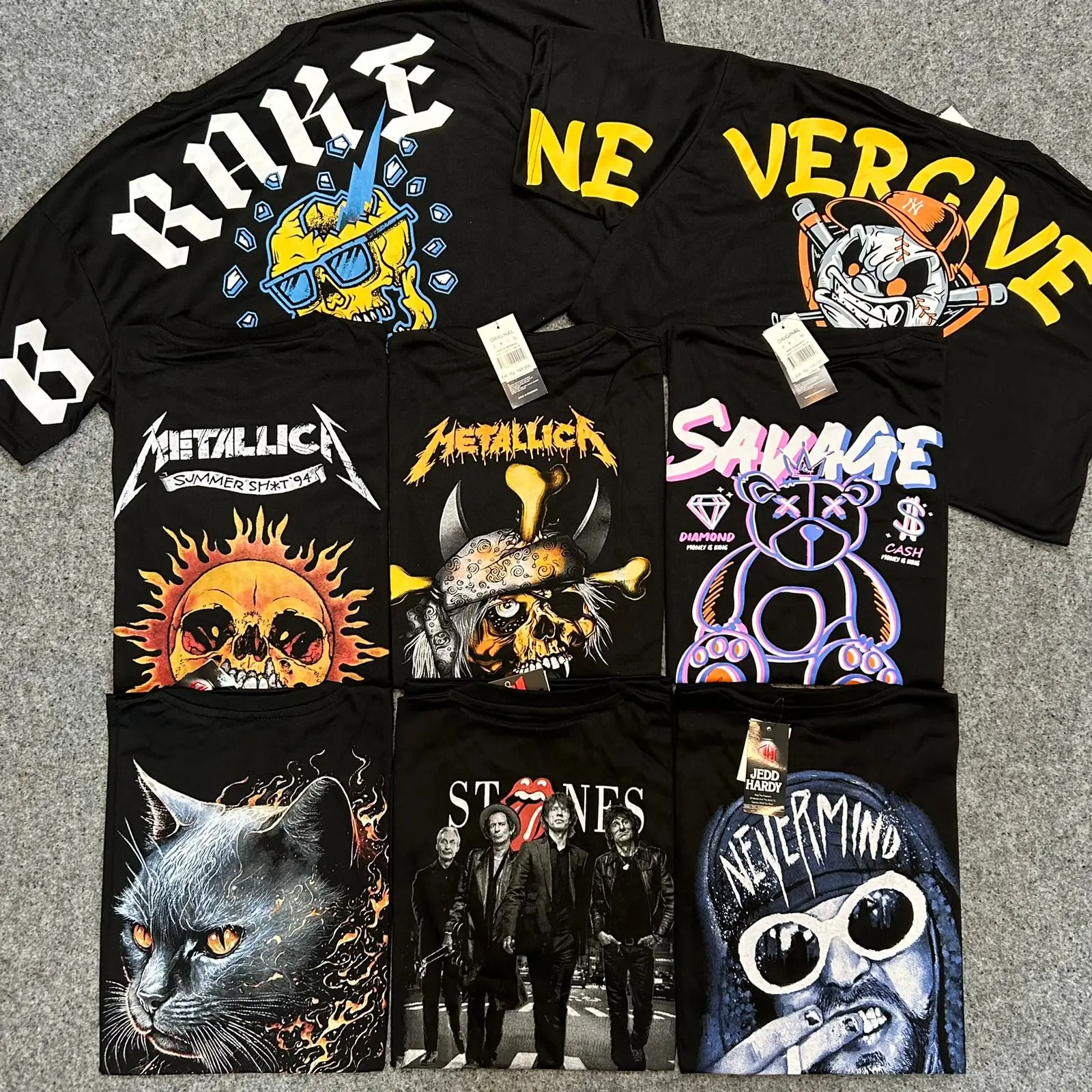 [ FREE STICKER ] 4 PCS KAOS BAND KAOS VINTAGE PAKET MURAH BAHAN KATUN