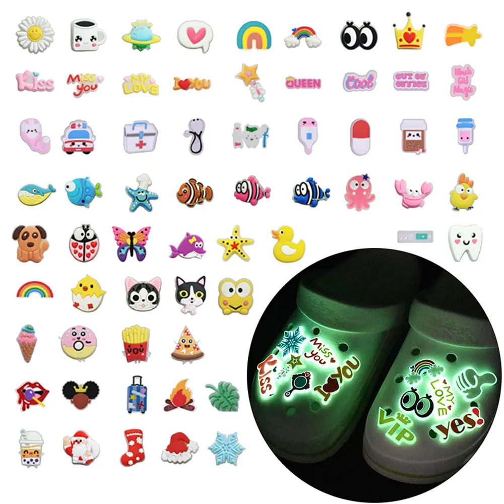 Charm Giày, Dòng Phát Sáng, 1 Chiếc, Thiết Kế Hình Mèo Kawaii Hoạt Hình, Động Vật Và Cá, Đồ Trang Trí Giày, Làm Bằng PVC, Charm Phụ Kiện Giày, Thích Hợp Cho Cros Jibbitz, Nam Và Nữ, Quà Tặng Tự Làm, Thích Hợp Cho Trẻ Em