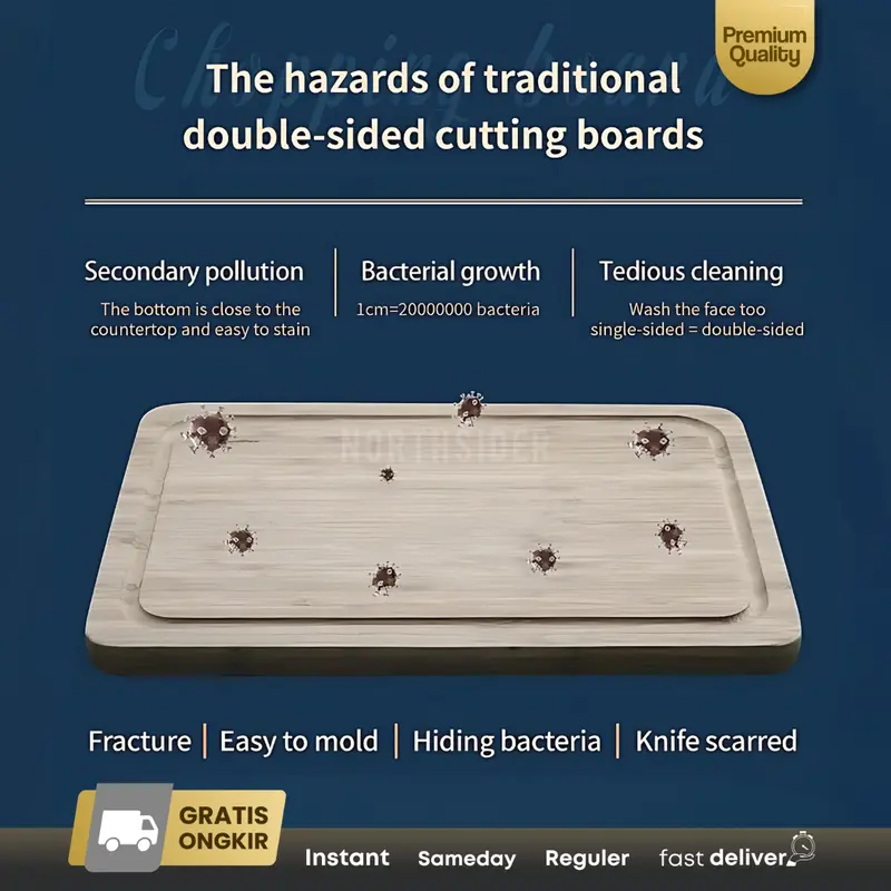 Talenan 2 sisi two sides cutting board stainless steel + PP A-07763 6