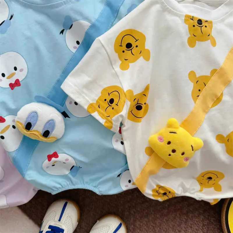 Bộ body ngắn tay bodysuit áo liền quần bộ đồ liền thân Babyshop88vn cho bé trai bé gái M16.2.25-7 Jumpsuit xanh vàng tím 5