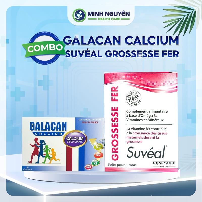 Combo sau sinh, Vitamin Suveal, Canxi Galacan, bổ sung acidfolic, dha, can xi dành cho phụ nữ