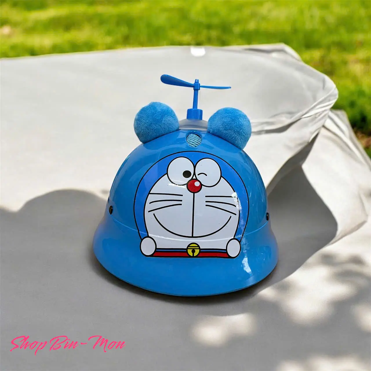 ( 4-8 tuổi ) Mũ bảo hiểm cối / vành tròn Xanh doremon Helmet Phụ Kiện Đội Đầu