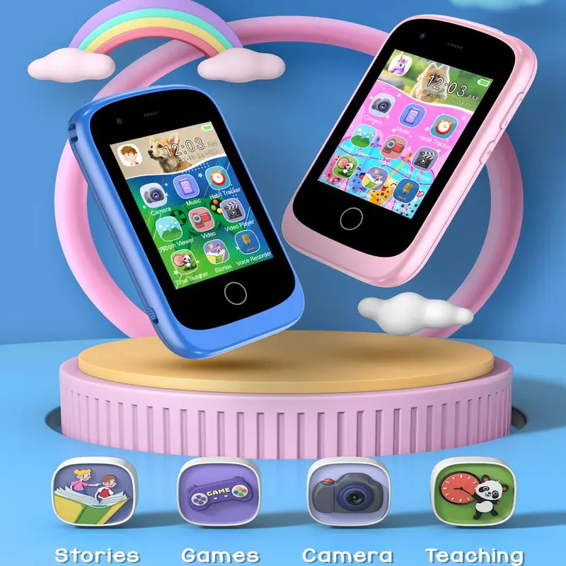 KGG Mini Electronic Learning Device, Smartphone Interactive Toy, Dual Camera Smartphone Toy with Educational Games, Ideal Travel Toy, Birthday Gift 7