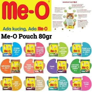 Wet Cat Food ME-O MEO Pouch 80 gr For Adult Cat & Kitten | Makanan Kucing Basah Sachet