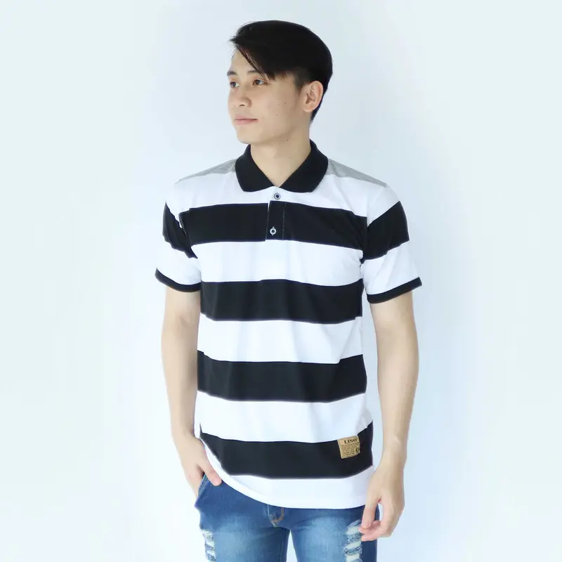 liso wear - Kaos Kerah Pria - Atasan Baju Kaos Polo Distro Stripe Balok Lengan Pendek Katun Dewasa 2