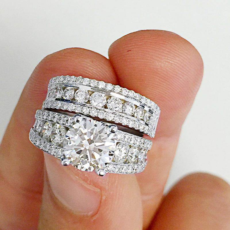 Product Introduction of Bộ Dây Cặp Đôi, Kim Cương Đầy Đủ Sang Trọng, Bộ Nhẫn Đính Hôn Zircon Tinh Tế 9
