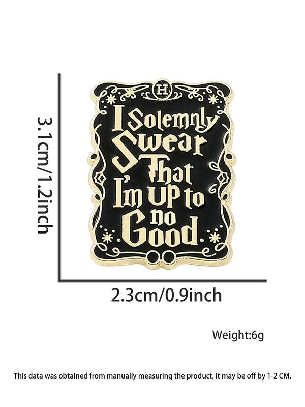 Letters Design Brooch, Fashion Magic Themed Enamel Pins for Party, Daily Clothing Decor, Enamel Pins, Trendy All-match & Exquisite Brooch for Birthday Gift 1