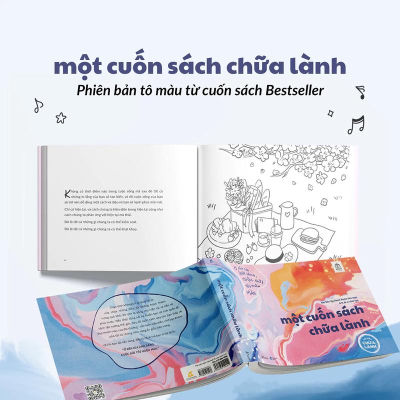 Sách :Một cuốn sách chữa lành - Tô màu chữa lành 1