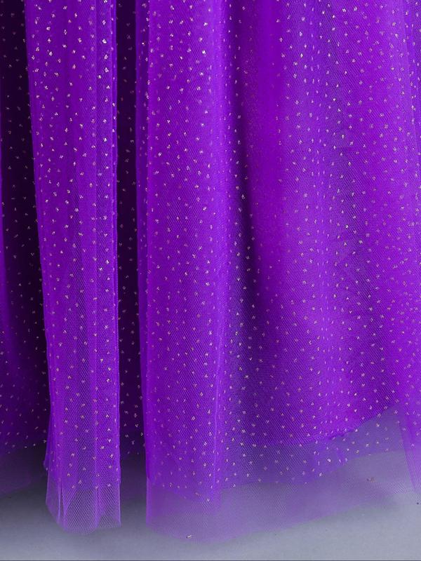 Girl's Glitter Butterfly Embroidery Sequin Tulle Dress, Elegant Long Sleeve Round Neck Dress for Party, Kids Clothes for All Seasons 5