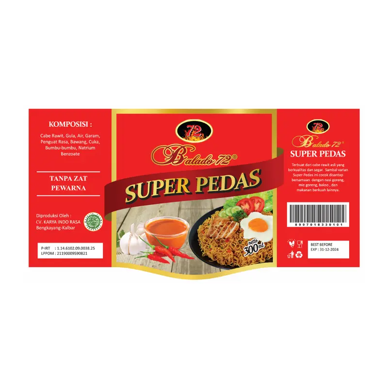 Balado72 Sambal Cabe Rawit Giling Ukuran 140ml / botol 1