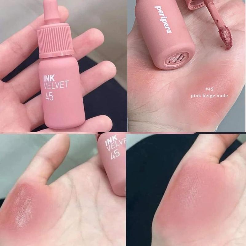 Son Peripera Ink 45 Hồng Nude, Son Kem Ink Velvet Tint 45 Pink Beige Nude Cosmetic Mỹ Phẩm