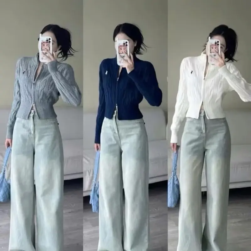 Áo len CROPTOP lông thỏ thêu ngựa vặn thừng