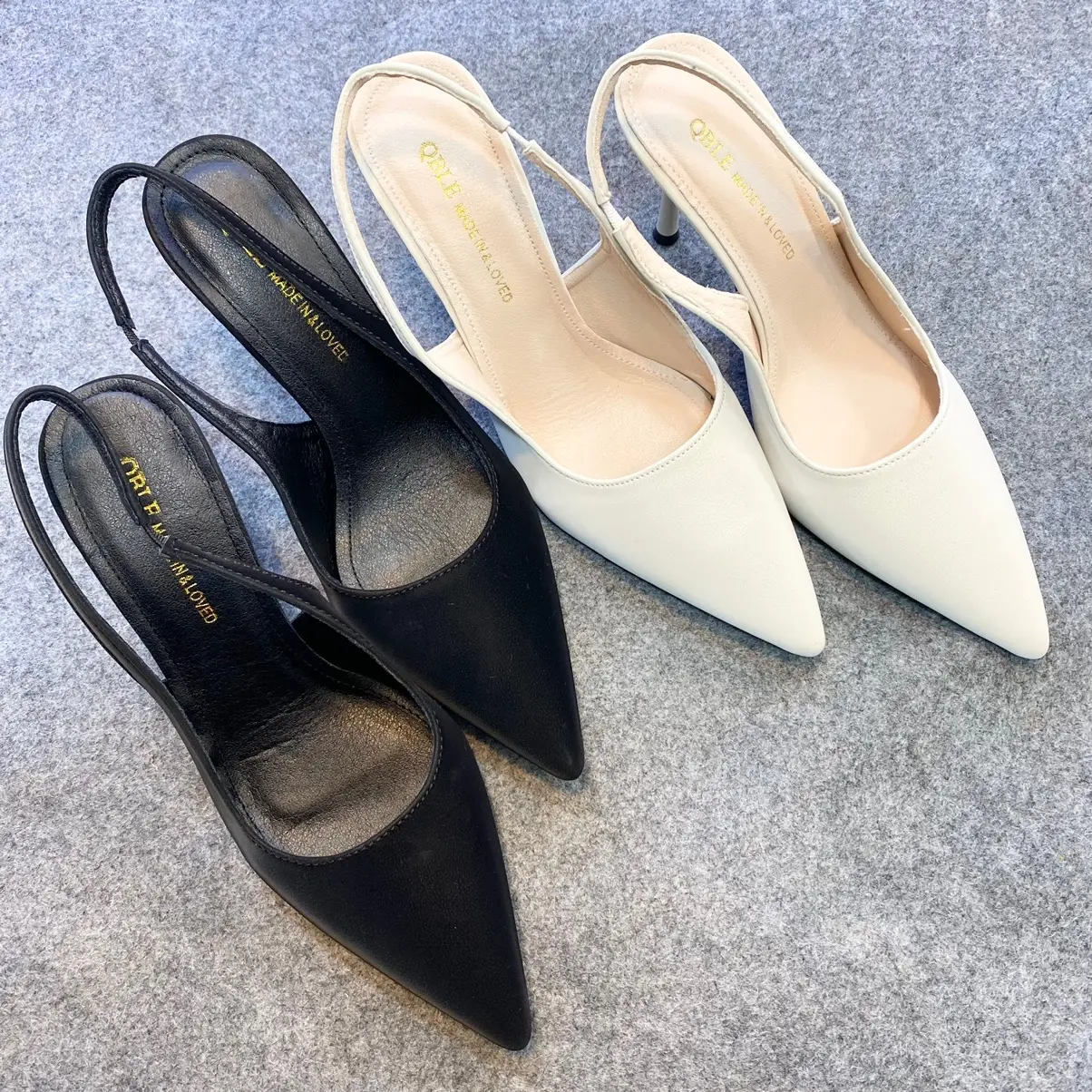 High heel_ giầy cao gót 9p mũi nhọn trơn chất liệu da nhung mềm mại (Fom chuẩn size)