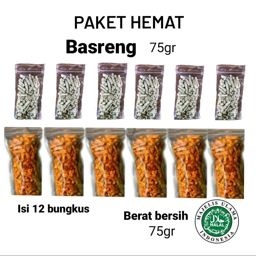 Paket Usaha Basreng Pedas & Original Salma 75 gram - 12 Bungkus - Makanan, Goreng