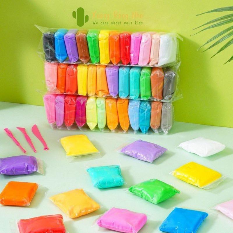 Đất Sét Nhật Tự Khô 36 Màu Cao Cấp Kèm Bộ Cây Dành Cho Bé Làm Butter Slime Trang Trí Xương Rồng Nhỏ Đồ Chơi