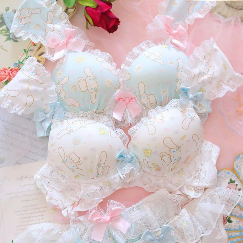 Đồ Lót Nhật Bản, Mềm Mại Và Dễ Thương, Dành Cho Nữ, Ren Ngọt Ngào Thiết Kế Gợi Cảm, Nâng Ngực Nhỏ B 1